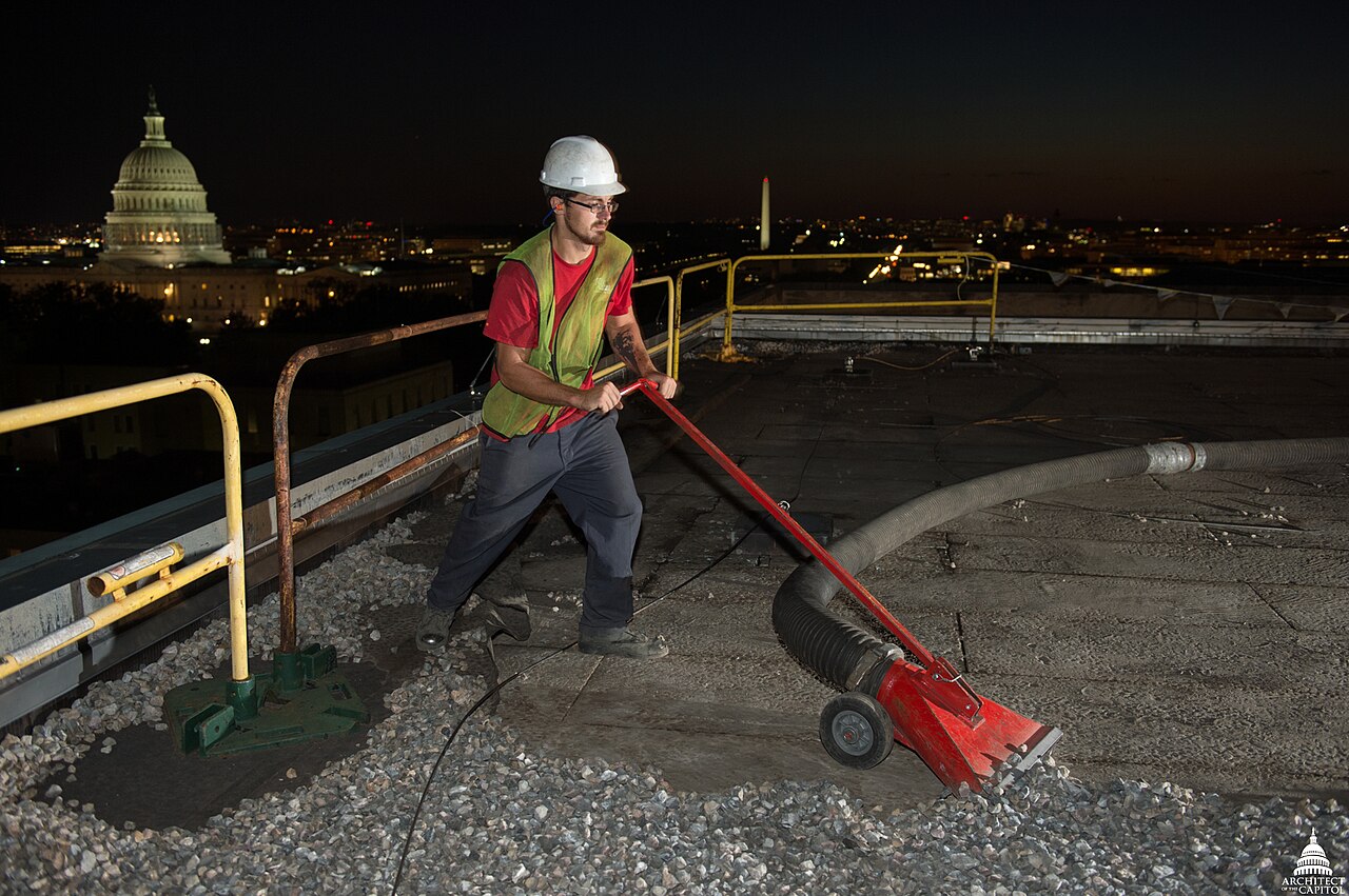 Northgate crew repairing a large commercial roof